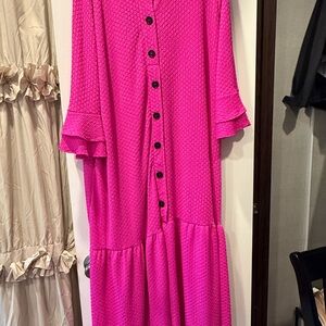 Elegant Pink Button-Down Dress